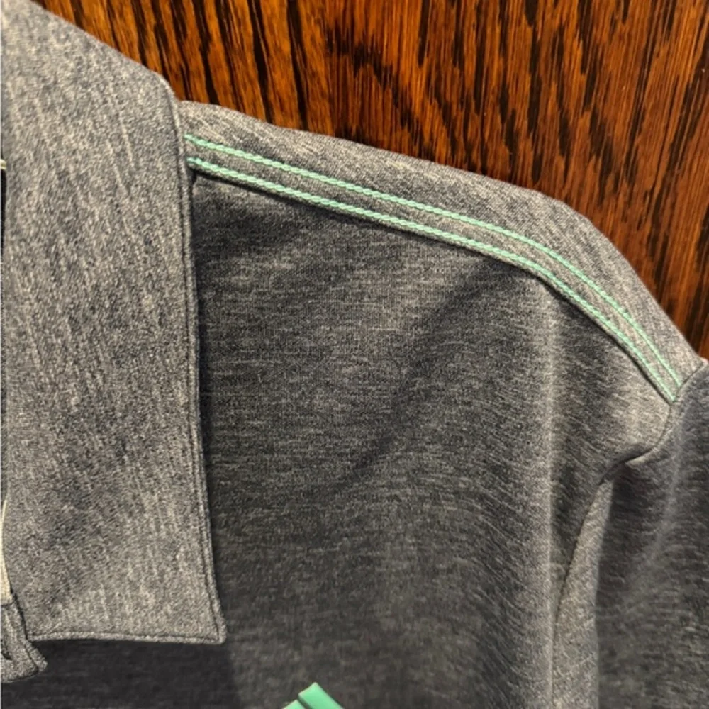 adidas Gray Polo with Green Logo